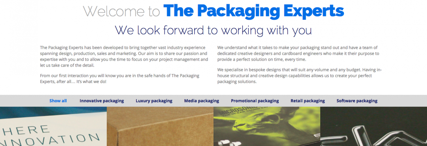 The Packaging Experts new website nears completion